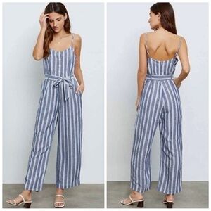 RAILS Women’s Size S Blue White Normandy Stripe Linen Harper Sleeveless Jumpsuit